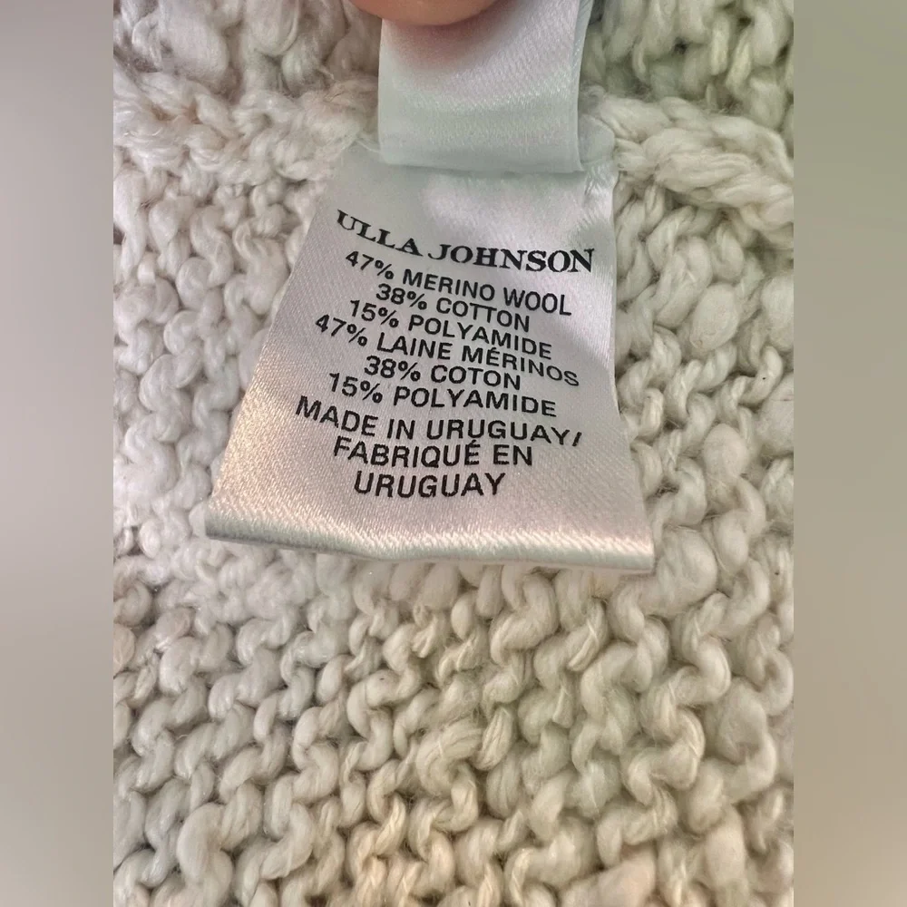 RARE Ulla Johnson Palma Embroidered Knit Peplum Sweater Crocheted Handmade Sz ML - Picture 8 of 8